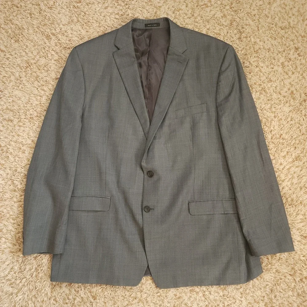 Lauren Ralph Lauren Gray Windowpane Mens 50L Blazer Sport Coat